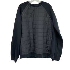 Nike Black Quilted Pullover Sweatshirt | Size L